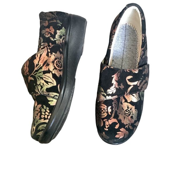 Alegria Lauryn Metallic Floral Clogs/Shoes Sz 39 (US 8.5/9) #47A - Picture 4 of 8